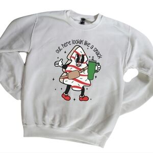 Christnas Tree Out Here Looking Like A Snack Sublimation Sweatshirt